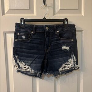 American Eagle Outfitters Next Level Stretch Midi Denim Shorts: Size 12